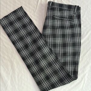 Men's Black Plaid Dress Pants